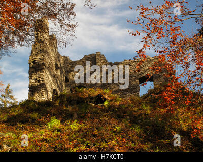 Werdenfels rovine del castello, Garmisch-Partenkirchen, Werdenfelser Land regione, Alta Baviera, Baviera Foto Stock