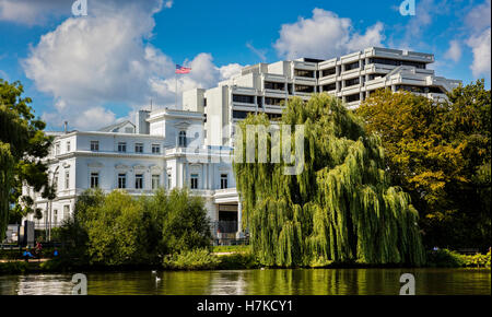 Consolato americano sul Alster, Amburgo Rotherbaum, Amburgo, Germania Foto Stock