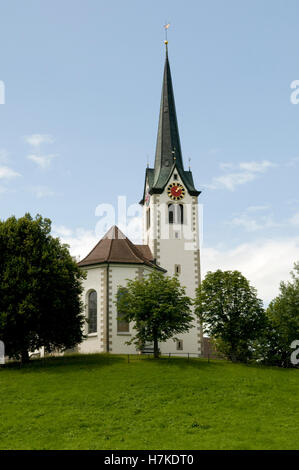 Chiesa parrocchiale di Stein nella regione di Appenzell, Svizzera, Europa Foto Stock