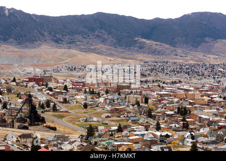 Angolo alto si affacciano Walkerville Montana Downtown USA Stati Uniti Foto Stock