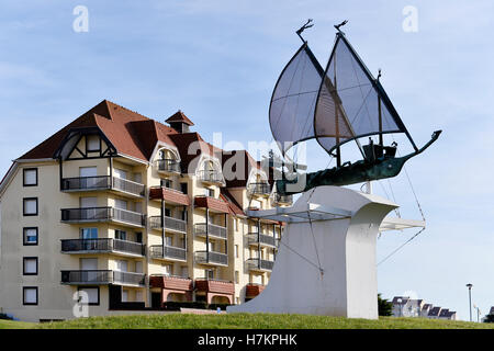 Centro storico di Neufchatel- Hardelot, Pas de Calais, Francia Foto Stock