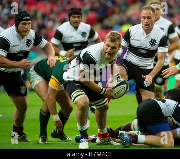 Londra, Regno Unito. 5 Novembre, 2016. Sam Carter dei barbari durante il Killik Cup match tra barbari e Sud Africa allo Stadio di Wembley il 5 novembre 2016 a Londra, Inghilterra. Credito: Gary Mitchell/Alamy Live News Foto Stock