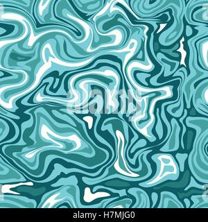 Naturale in marmo blu imitazione perfetta pattern. Alla moda con sfondo blu gocciolamenti acrilico su sfondo bianco. La vernice Onde e vortici tessitura della pietra. Illustrazione Vettoriale