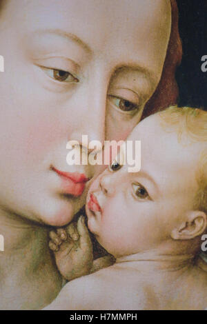 Bruxelles, Belgio - 3 Novembre 2016: Maria con Gesù Bambino, pittura reated dal famoso artista fiammingo Rogier van der abbiamo Foto Stock