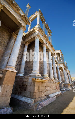 Dettaglio di un antico teatro romano di Merida, Spagna. Foto Stock
