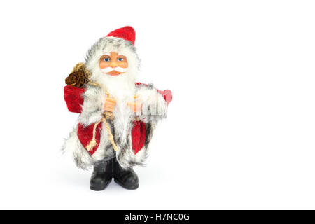 Babbo Natale Natale figurina isolati su sfondo bianco Foto Stock