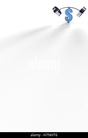 Simbolo del dollaro e barbell Foto Stock