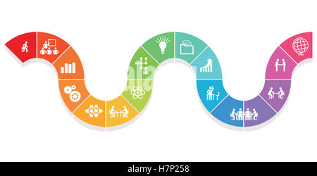 Il concetto di Business infographics cooperazione Foto Stock