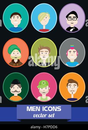 Gli uomini icone set di vettore Illustrazione Vettoriale