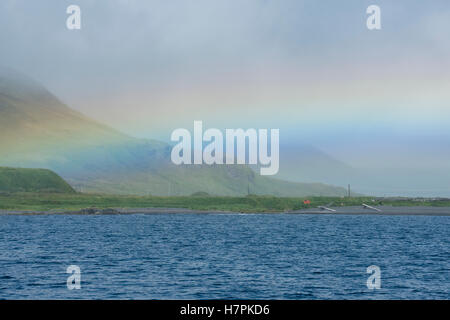 Alaska, Aleutian catena isola, Isola di Attu. Il punto più occidentale in noi. Foto Stock