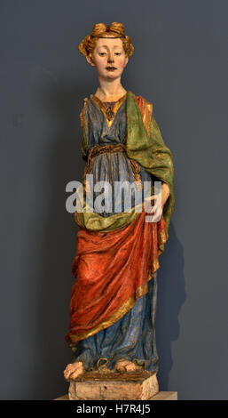 Maria da Annunciazione 1429 Francesco di Valdambrino 1375 – 1435) scultore italiano in legno, attivo in Toscana. ItalyAnnunciazione, beata, Vergine Maria, l'annuncio da parte dell'angelo Gabriele, Maria che avrebbe concepito, portare un figlio attraverso una nascita vergine, diventare la, madre di Gesù Cristo, Messia cristiana e Figlio di Dio, Incarnazione, Foto Stock