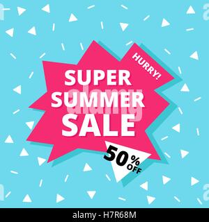 Super Summer Vendita banner. Fretta One day deal, offerte speciali, grande vendita, il gioco. Modificabile bright stock illustrazione vettoriale. Yel Illustrazione Vettoriale