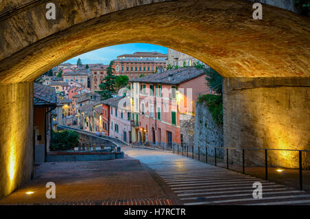 Perugia Via dell acquedotto Foto Stock