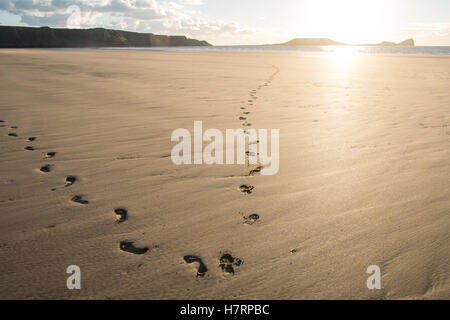 Rhosili,Rhossili,Rhossilli,bay,Llangenneth langenneth,beach,Worm testa,Worm's,Gower Peninsula,Swansea,Swansea County,Wales,,U.K.,UK,l'Europa,europeo, Foto Stock