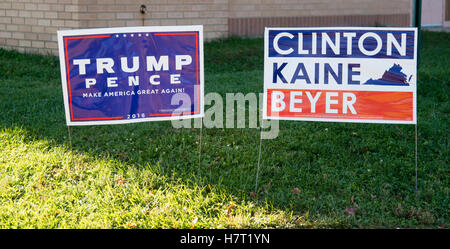 Fairfax, VA, Novembre 8, 2016 USA: siti di polling di Fairfax, VA sono aperti e gli elettori stanno facendo sentire la loro voce nelle 2016 elezioni presidenziali. Patsy Lynch/MediaPunch Foto Stock