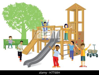 Parco giochi per bambini Illustrazione Vettoriale