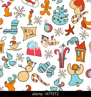 Natale icone vettore. Set di Natale poster. 2017 Illustrazione Vettoriale