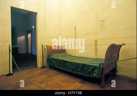 Letto di Anita Garibaldi (1821- 1849), Fattoria Guiccioli, Mandriole, Ravenna, Emilia Romagna, Italia Foto Stock