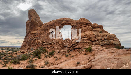 La torretta Arch in Arches National Monument, USA Utah Foto Stock