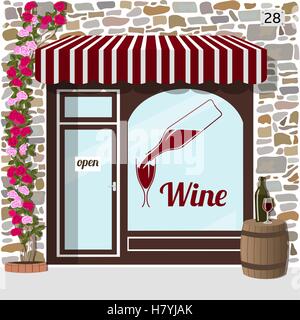 Wine Shop edificio. Illustrazione Vettoriale