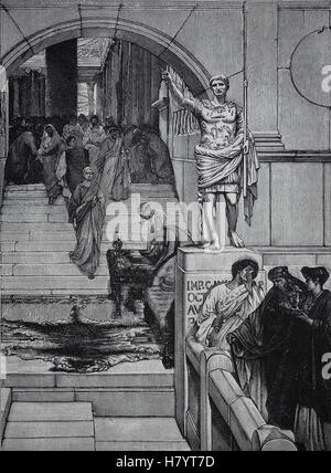 Marcus Vipsanius Agrippa (64 BC-12 BC). Incisione di La Ilustracion Española y Americana, 1882. Foto Stock