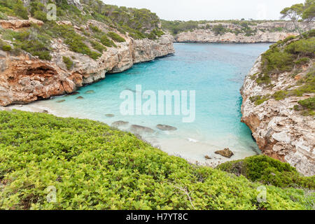 Calo des Moro. Bellissima spiaggia di Palma de Mallorca, Spagna. Foto Stock