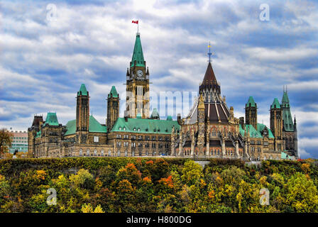 Parlamento canadese edifici in autunno Foto Stock