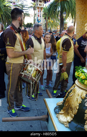 Sassari, Sardegna. 14 Agosto: il 'Candelieri' scendere Foto Stock