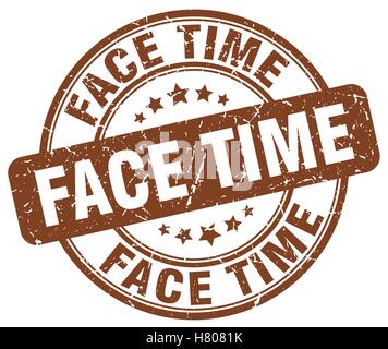 Tempo faccia marrone timbro grunge Illustrazione Vettoriale