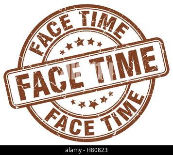 Tempo faccia marrone timbro grunge Illustrazione Vettoriale