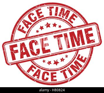 Faccia rossa di tempo grunge timbro Illustrazione Vettoriale