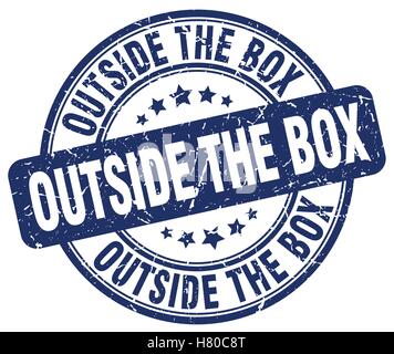 Al di fuori della casella blu timbro grunge Illustrazione Vettoriale