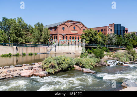 Un vecchio edificio in mattoni a Denver la confluenza Park Foto Stock