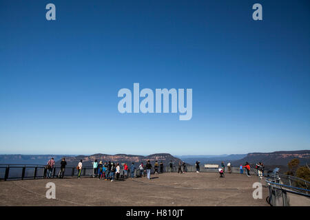 Australia, Nuovo Galles del Sud, Blue Mountains. Come il sole tramonta Foto Stock