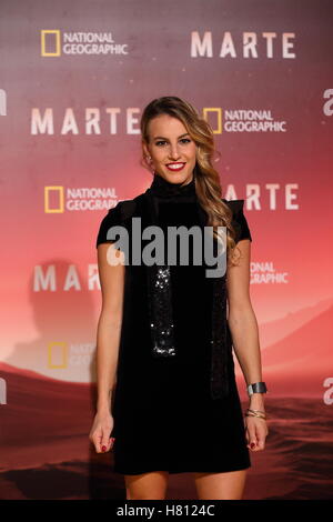 Roma, Italia. 08 Nov, 2016. Subacqueo italiana Tania Cagnotto durante il tappeto rosso del premier di Marte, la più grande produzione mai realizzata da National Geographic Credit: Matteo Nardone/Pacific Press/Alamy Live News Foto Stock