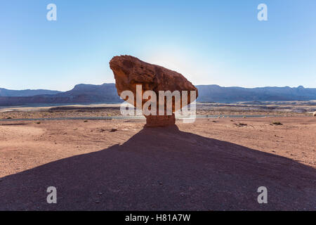 Roccia equilibrata lungo Lees Ferry Road a Glen Canyon National Recreation Area in Northern Arizona. Foto Stock