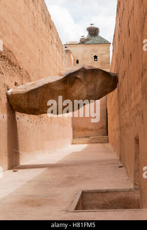 Marocco,,Marrakech Palais El Badii, significato (l incomparabile palace), commissionato dall'idi araba Sultan Ahmad al-Mansur Foto Stock