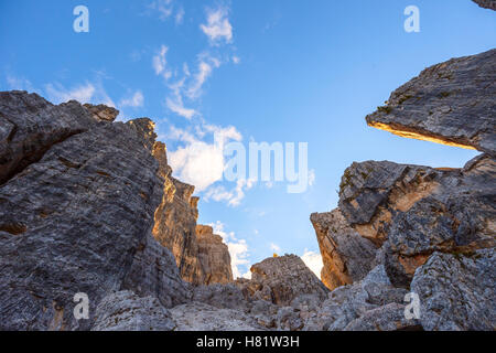 Le Cinque Torri Dolomiti autunno in Alto Adige. Italia Foto Stock