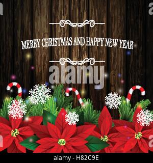 Decorazione di Natale alberi sempreverdi Illustrazione Vettoriale