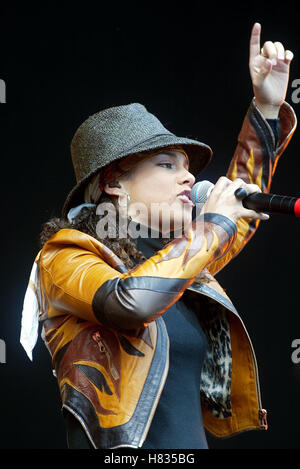 ALICIA KEYS ONE BIG DOMENICA LEICESTER VICTORIA PARK LEICESTER 08 Settembre 2002 Foto Stock