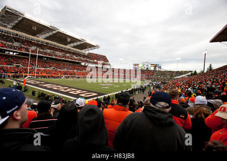 Dicembre 4, 2010; corvallis, o Stati Uniti d'America; vista generale di reser stadium durante il quarto trimestre tra la Oregon state castori e il Oregon Ducks. oregon sconfitto Oregon state 37-20. Foto Stock