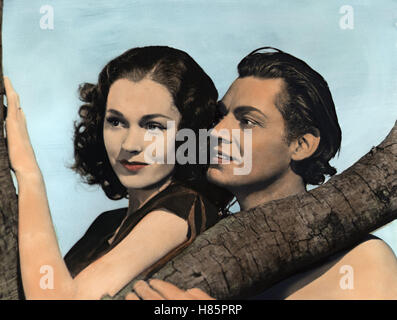 Tarzan wird gejagt, (Tarzan e la cacciatrice) USA 1947, Regie: Kurt Neumann, BRENDA JOYCE, JOHNNY WEISSMÜLLER, Stichwort: Paar, Jane Foto Stock