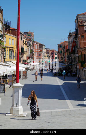 Venezia, Italia, vista verso est lungo il Rio Terà Garibaldi Foto Stock