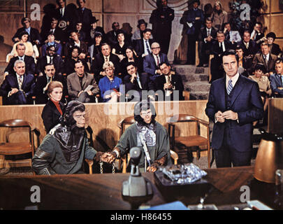 Flucht vom Planet der Affen, (fuga dal pianeta delle scimmie) USA 1971, Regie: Don Taylor, NATALIE TRUNDY, RODDY McDOWALL KIM HUNTER, BRADFORD DILLMAN, Stichwort: Gerichtssaal Foto Stock