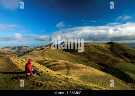 Oriente Kip e Scotti Legge da ovest Kip, Pentland Hills, Pentland Hills Regional Park, Lothian Foto Stock