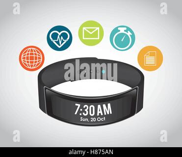 Indossabile la tecnologia mobile Illustrazione Vettoriale