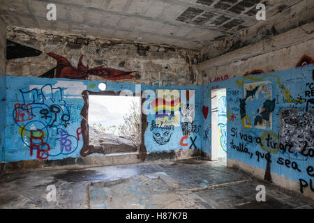 Graffiti in corrispondenza del punto di vista di Las Teresitas (Tenerife - Spagna) Foto Stock