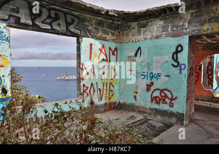 Graffiti in corrispondenza del punto di vista di Las Teresitas (Tenerife - Spagna) Foto Stock