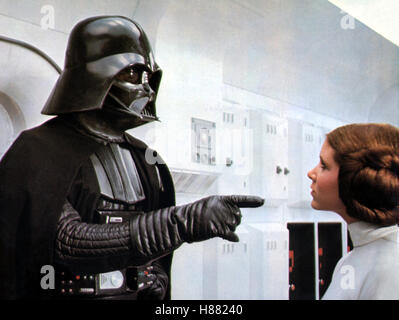 Krieg der Sterne, (STAR WARS) USA 1977, Regie: George Lucas, DAVID PROWSE, CARRIE FISHER Foto Stock