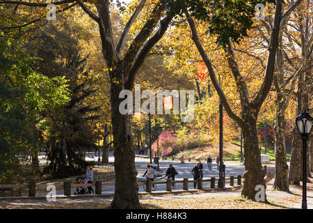 West Drive per gli amanti del jogging, autunno, al Central Park di New York, Stati Uniti d'America Foto Stock